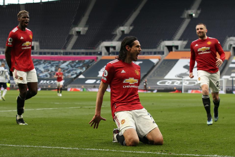 <p>Cavani starred at Tottenham</p> (Manchester United via Getty Images)