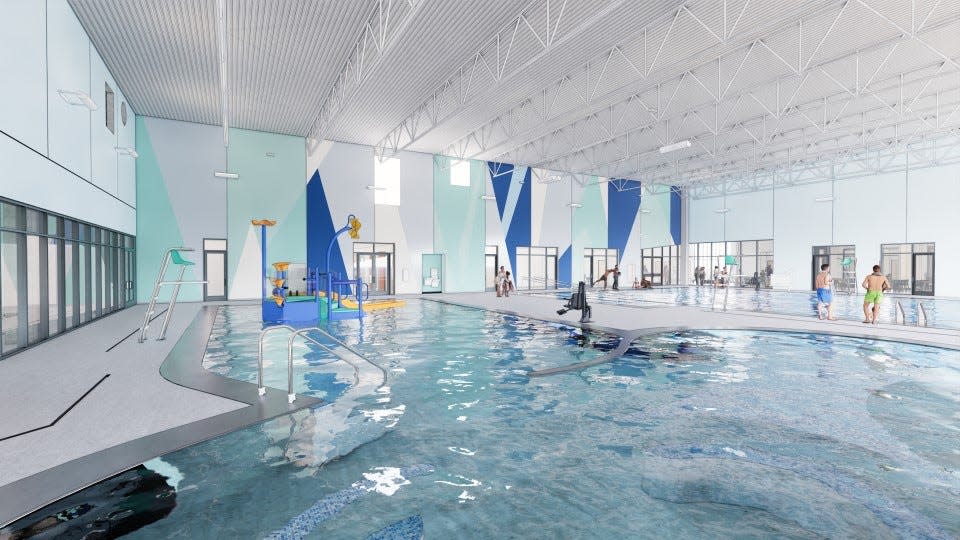 This rendering depicts one of the pools the Fitch Family Indoor Aquatic Center will have when completed.