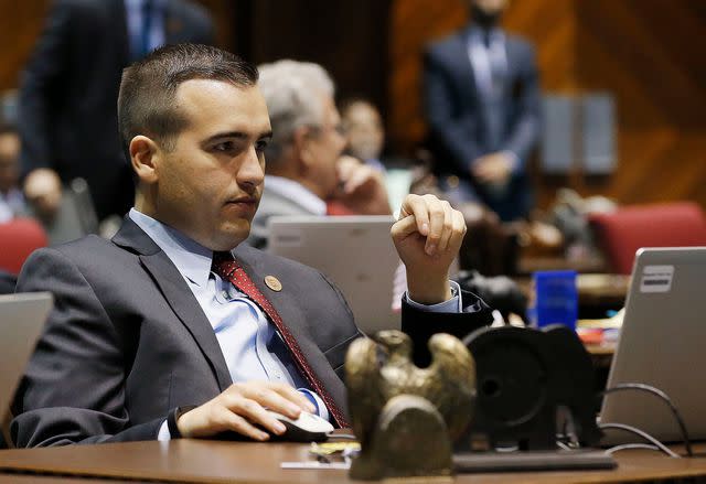 <p>AP Photo/Ross D. Franklin</p> T.J. Shope at the Arizona Capitol, Tuesday, April 26, 2016, in Phoenix.