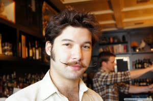 Bartender with salvador dali moustache