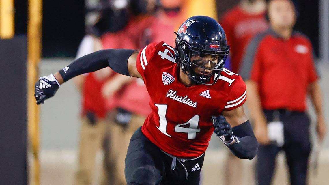 Northern Illinois cornerback Jordan Gandy has 15 tackles and two pass breakups.