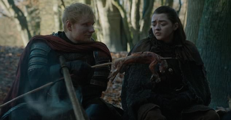 Ed shared a scene with Maisie Williams.