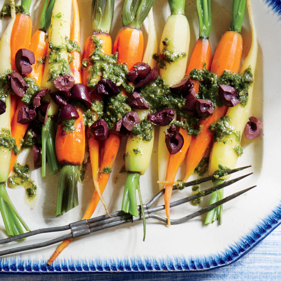 Baby Carrots with Herb Dressing and Olives