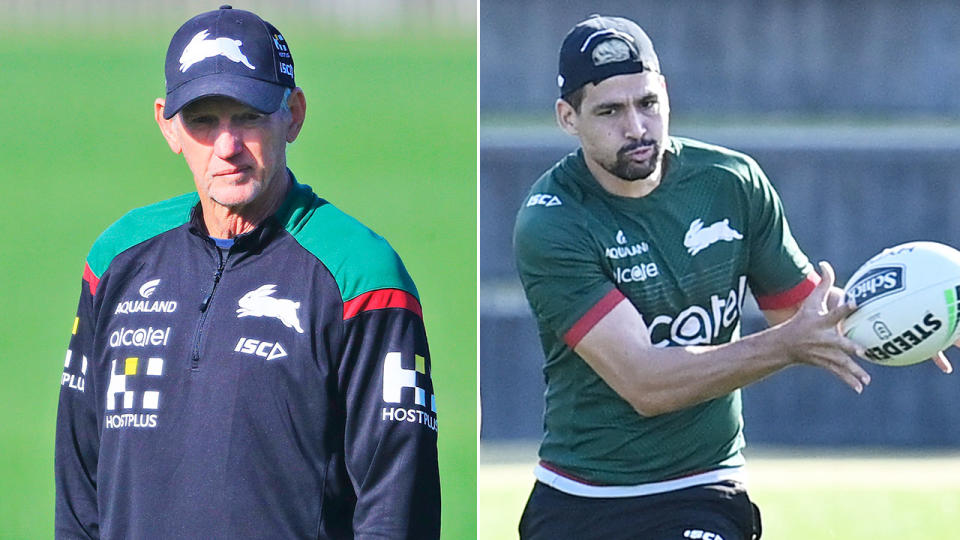 Pictured here, Rabbitohs coach Wayne Bennett and playmaker Cody Walker.
