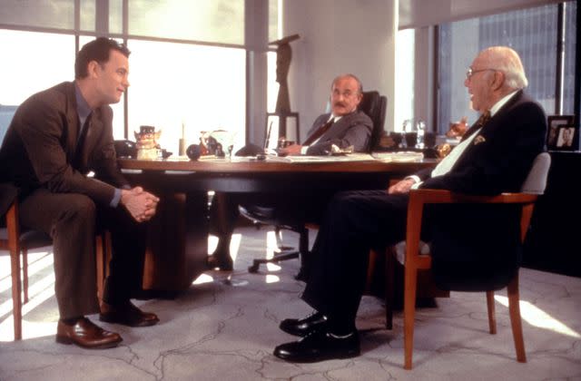 <p>Everett</p> From left: Tom Hanks, Dabney Coleman and John Randolph in 'You've Got Mail'