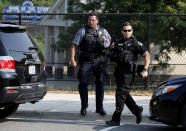 <p>Police investigate a shooting scene after a gunman opened fire on Republican members of Congress during a baseball practice near Washington in Alexandria, Virginia, June 14, 2017. (Photo: Joshua Roberts/Reuters) </p>