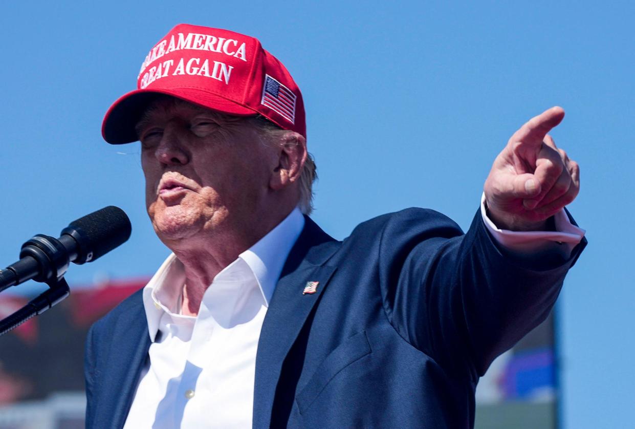 <span>Donald Trump campaigns in Chesapeake, Virginia in June.</span><span>Photograph: Steve Helber/AP</span>