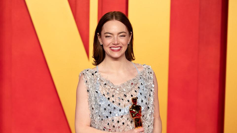 BEVERLY HILLS, CA - MARCH 10: Emma Stone attends 2024 Vanity Fair Oscar After Party Arrivals at Wallis Annenberg Center for the Performing Arts on March 10, 2024 in Beverly Hills, California. (Photo by Robert Smith/Patrick McMullan via Getty Images)