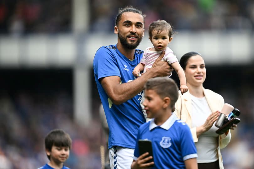 Dominic Calvert-Lewin takes part in Everton's lap of appreciation during after their final home game of the season against Sheffield United, during which Bella Ciao was played