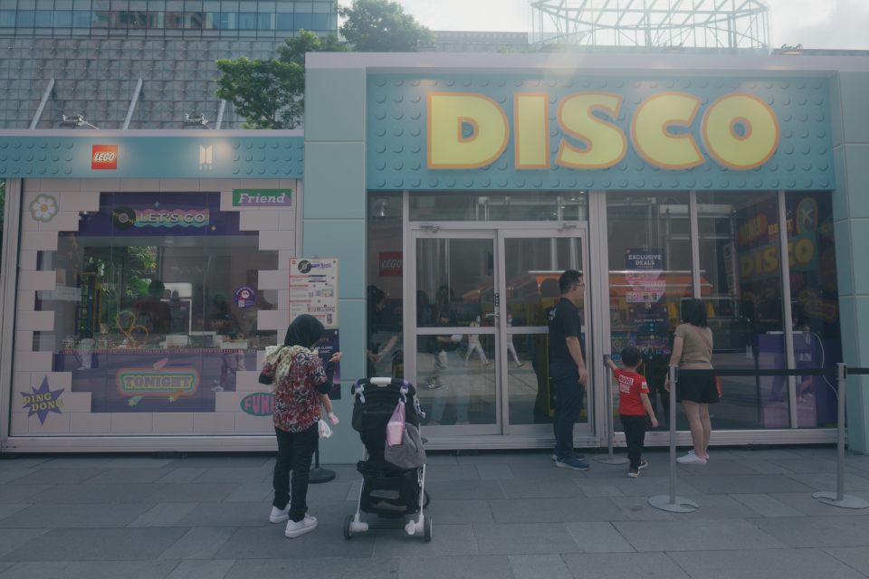 Disco Fever Unleashed: Immerse yourself in the Lego BTS Diorama, a 2-meter masterpiece inspired by the 'Dynamite' music video. (PHOTO: Yahoo Southeast Asia)