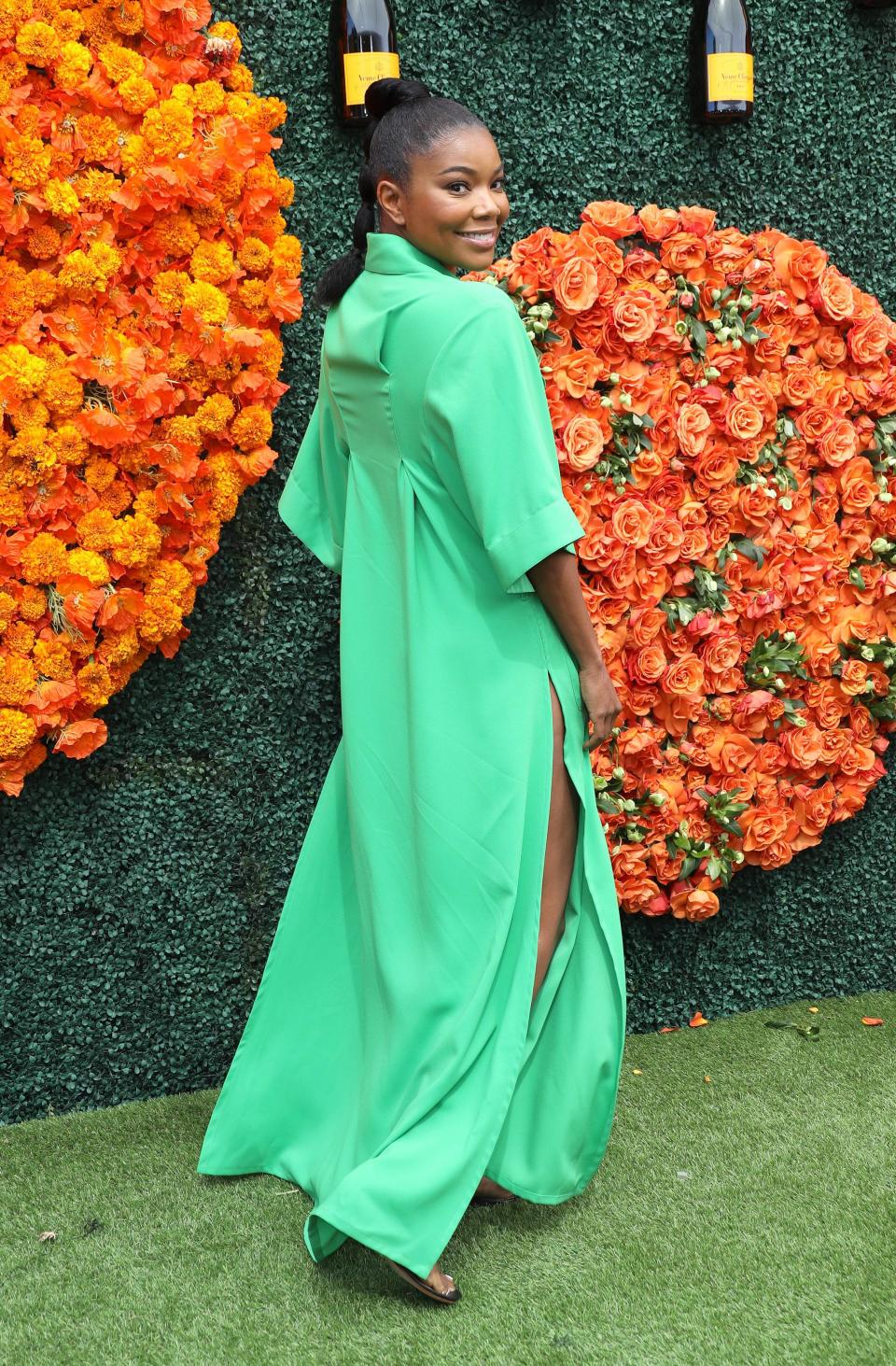 Gabrielle Union arrives at the Veuve Clicquot Polo Classic held at Will Rogers State Historic Park in Pacific Palisades, California. - Credit: Collins/AFF-USA.com / MEGA