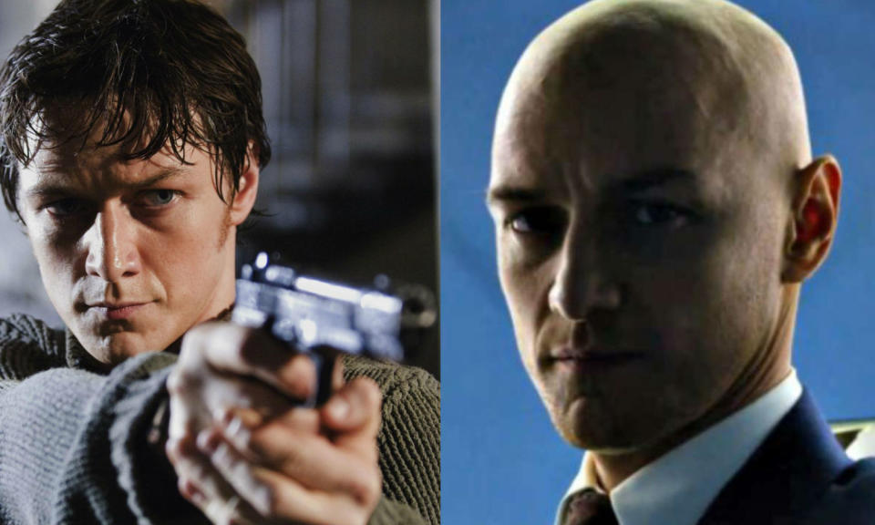 <p>James McAvoy has appeared as the young Professor X in the most recent <em>X-Men</em> movies but his first comic book movie experience was as Wesley Gibson in <em>Wanted</em>. </p>
