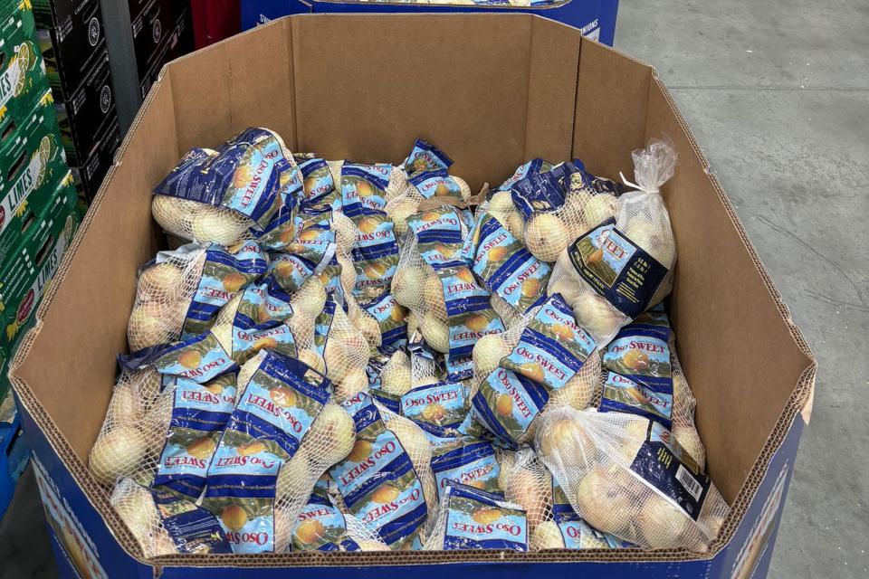 Bags of sweet onion at Costco