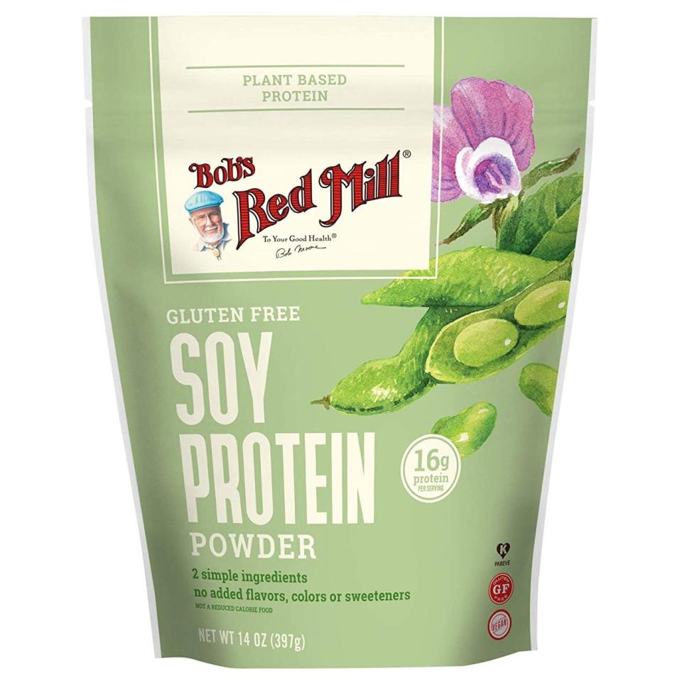 <p>Bob’s Red Mill Soy Protein Powder</p><p>amazon.com</p><p>$37.69</p><p><a href="https://www.amazon.com/dp/B000EDG4K8?tag=syn-yahoo-20&ascsubtag=%5Bartid%7C2141.a.20440938%5Bsrc%7Cyahoo-us" rel="nofollow noopener" target="_blank" data-ylk="slk:Shop Now;elm:context_link;itc:0;sec:content-canvas" class="link ">Shop Now</a></p><span class="copyright">Amazon</span>