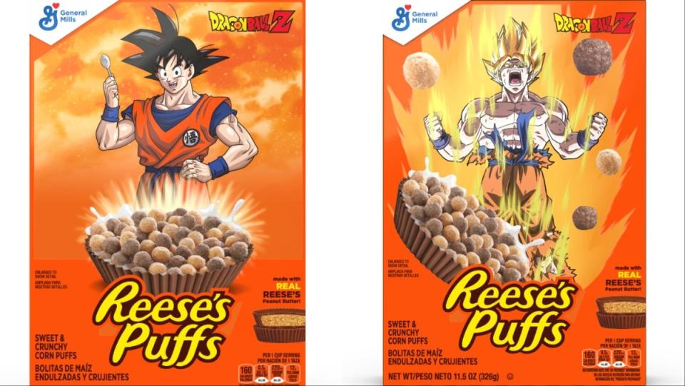 Super Saiyan Goku limited edition Reese's puffs Dragon Ball Z cereal box