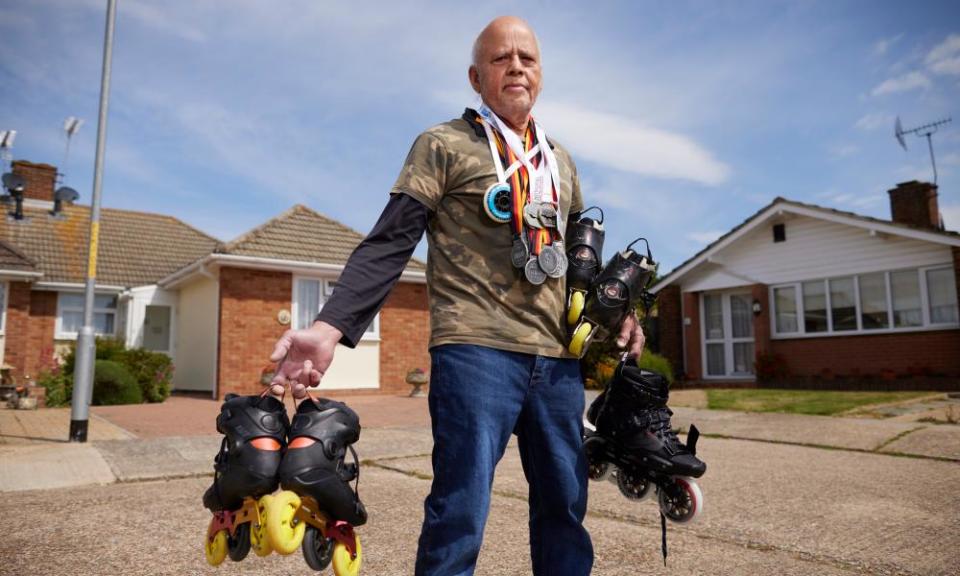 ‘I can take my skates to any park in the world and make friends.’ Maurice Newman in Herne Bay, Kent.