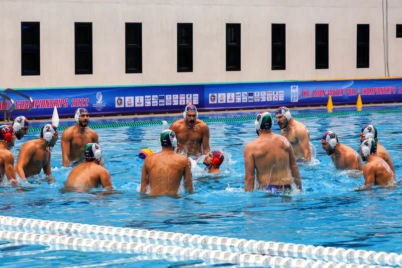 Social media shows Iran water polo players fail to sing anthem, seen as support for protests