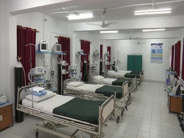 A visual from the 50-bed COVID facility launched by Chinar Corps in Srinagar on Saturday. [Photo/ANI]