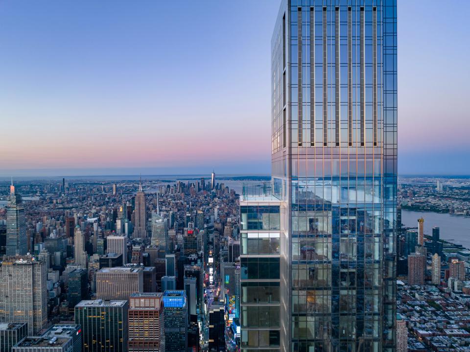 the $250 million New York City penthouse at Central Park Tower, surrounded by other, much shorter buildings