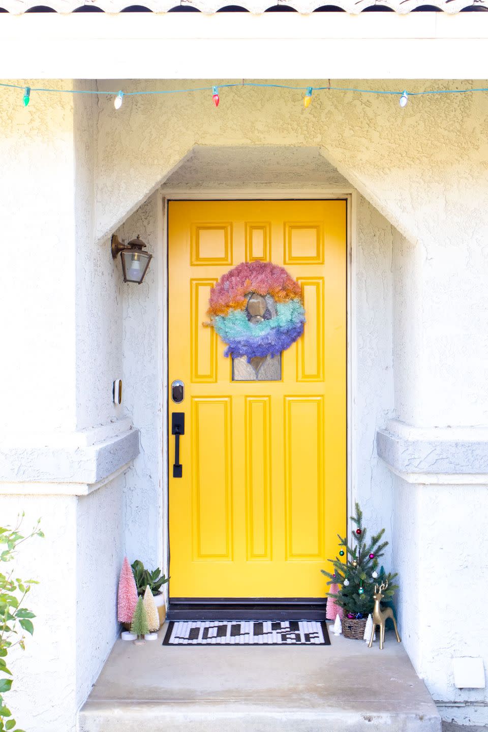 Rainbow Christmas Porch