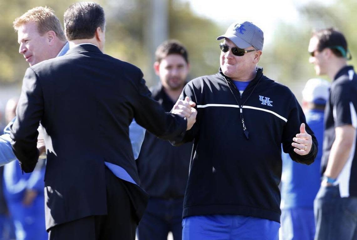 Entering their 10th season working together at Kentucky, John Calipari and Mark Stoops engaged in a public argument this past week about their sport’s importance to the athletics department.