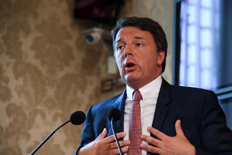 FILE PHOTO: Former Italian Prime Minister Matteo Renzi speaks at a news conference regarding his proposal for a transitional Italian government in Rome