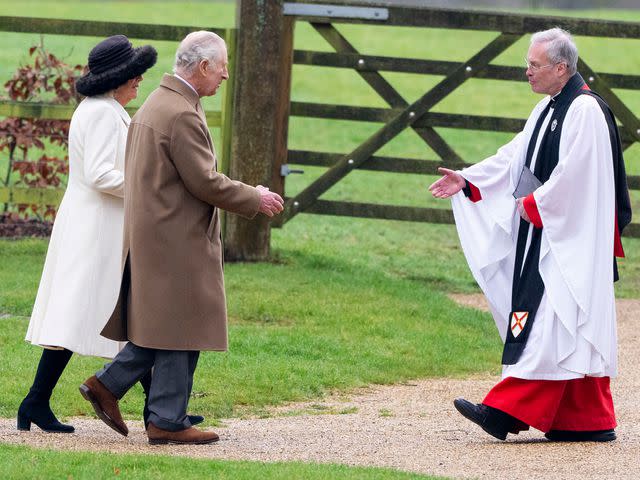 <p>Mark Cuthbert/UK Press via Getty</p> King Charles' church outing comes after beginning cancer treatment Tuesday