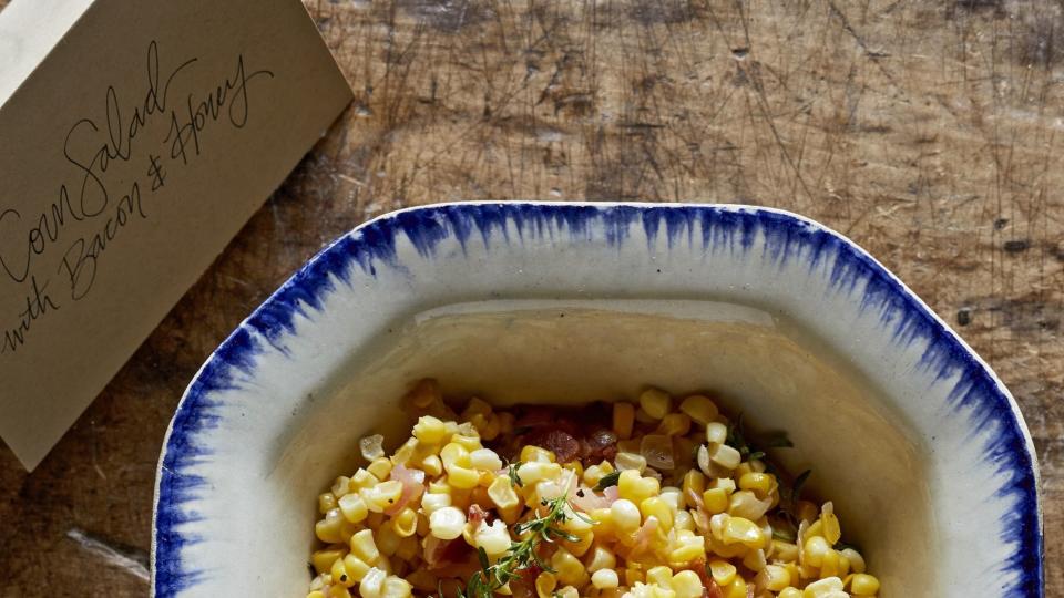 corn salad with bacon and honey