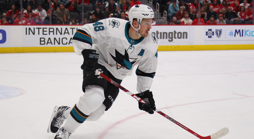 The Sharks will be without arguably their best forward, Tomas Hertl, for the rest of the season. (Getty)
