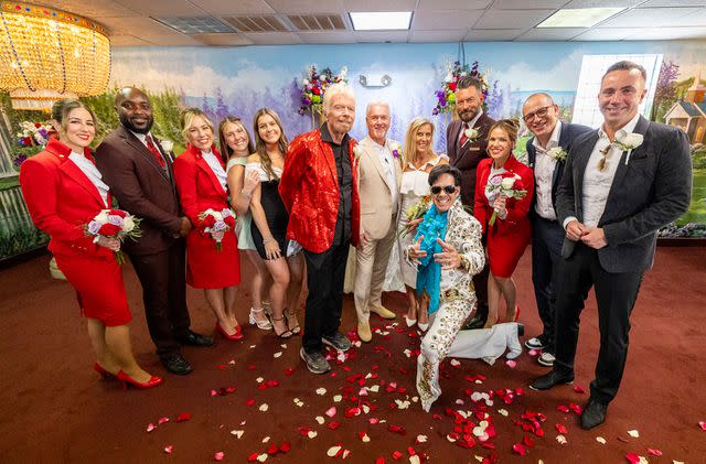 <p>Virgin Atlantic Airways</p> Group shot of Richard Branson posing with Malcolm and Jacqui at the ceremony