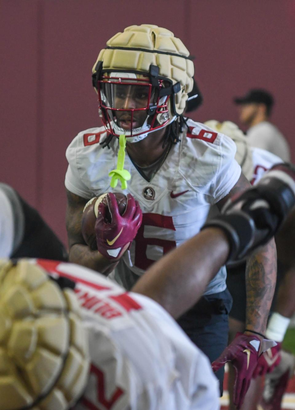 Florida State football players take part of drills during the first FSU spring football practice of the 2023 season on Monday, March 6, 2023.