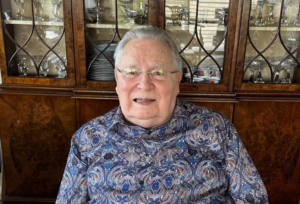 Joe Long at his home in the Villages at the Triangle on Aug. 24. Long and his wife, the late Teresa Lozano Long, donated more than $150 million to Texas nonprofits and universities over the years.