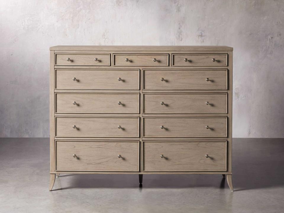 <p><a href="https://go.redirectingat.com?id=74968X1596630&url=https%3A%2F%2Fwww.arhaus.com%2Fproducts%2Fpearson-eleven-drawer-dresser%3Fvariant%3D40869366431915&sref=https%3A%2F%2F" rel="nofollow noopener" target="_blank" data-ylk="slk:Shop Now;elm:context_link;itc:0;sec:content-canvas" class="link ">Shop Now</a></p><p>Eleven Drawer Dresser</p><p>$2999.00</p><p>arhaus.com</p><span class="copyright">Arhaus</span>