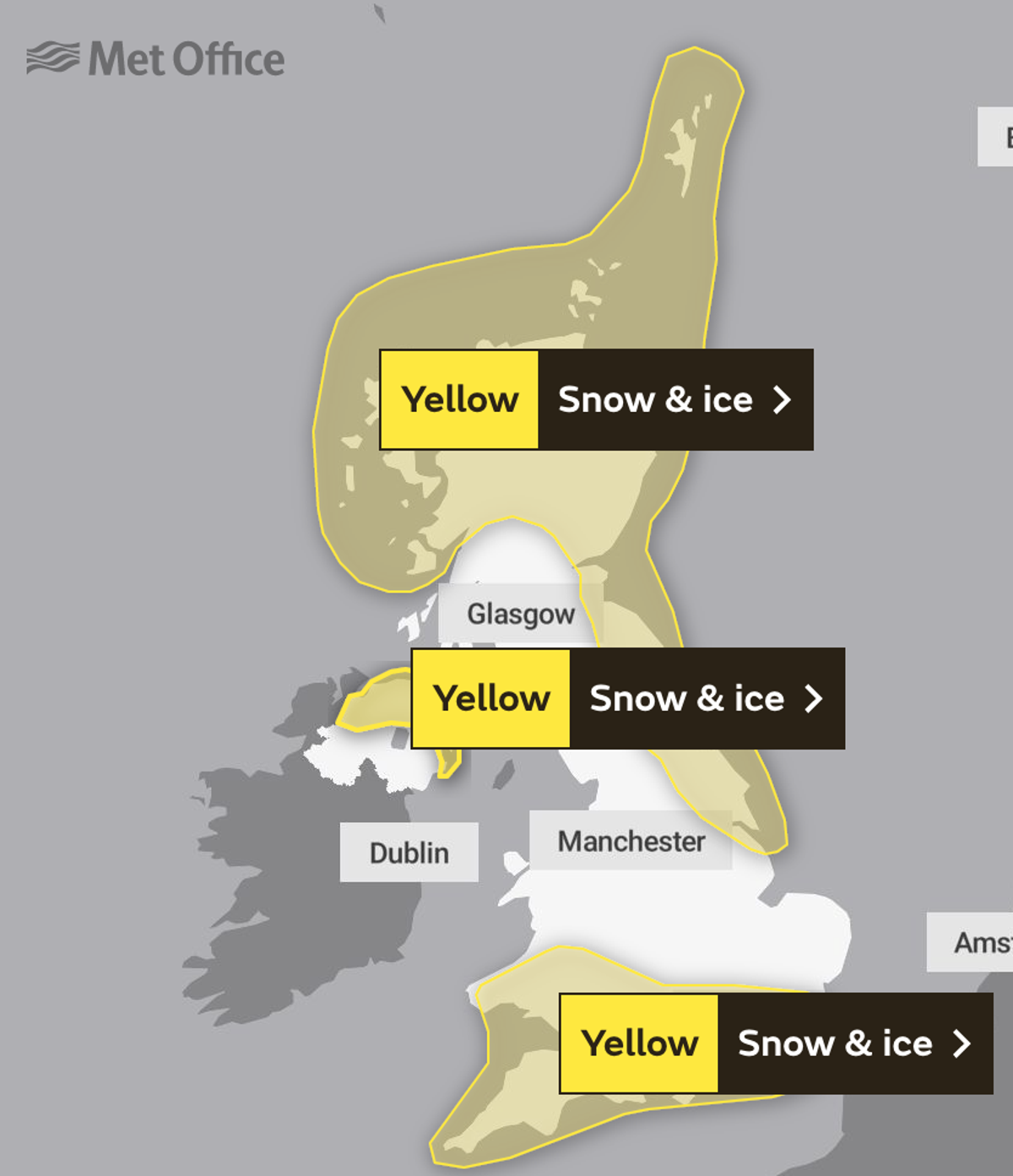 The Met Office has issue weather warnings across the UK on Wednesday (Met Office)