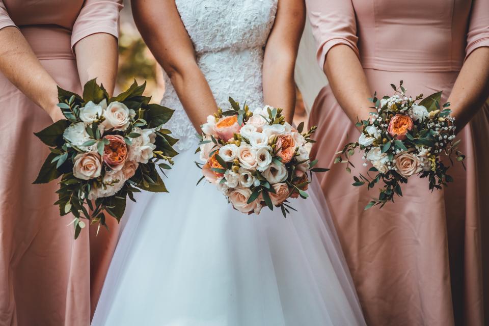 Bride and bridesmaids