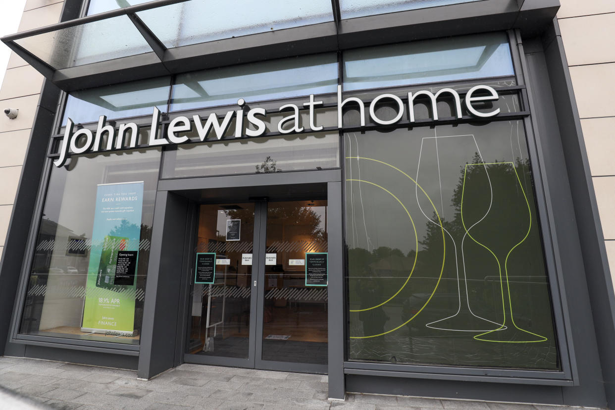 The John Lewis At Home store in Newbury, Berkshire, which is due to close as the John Lewis Partnership said it will shut two full-size department stores in Birmingham and Watford, four At Home shops in Croydon, Newbury, Swindon and Tamworth, as well as two travel hub outlets at Heathrow and St Pancras.