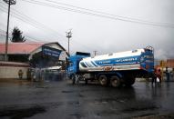 A gasoline tank truck is seen at the petrol plant of Senkata, that normalizes fuel distribution in El Alto outskirts of La Paz