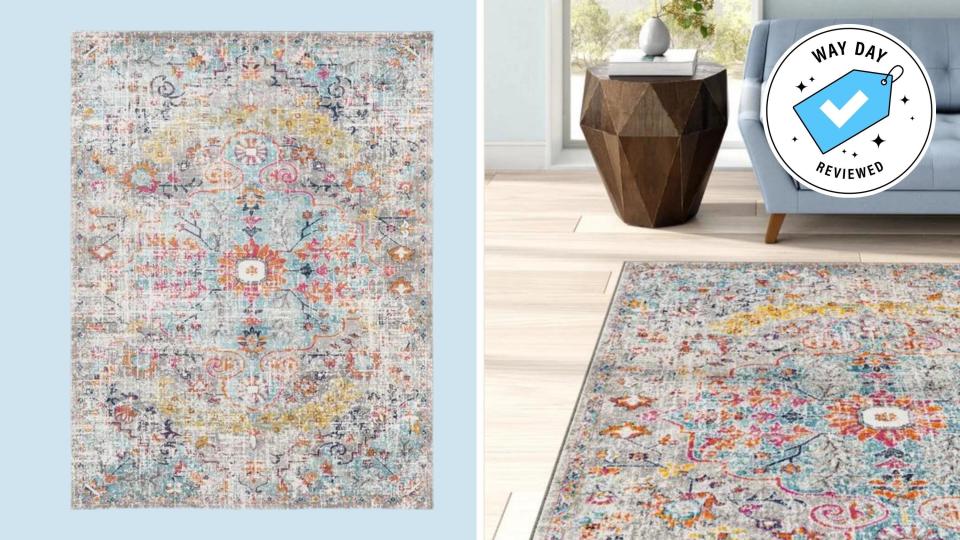 Add a colorful centerpiece to your room with this top-rated oriental rug.