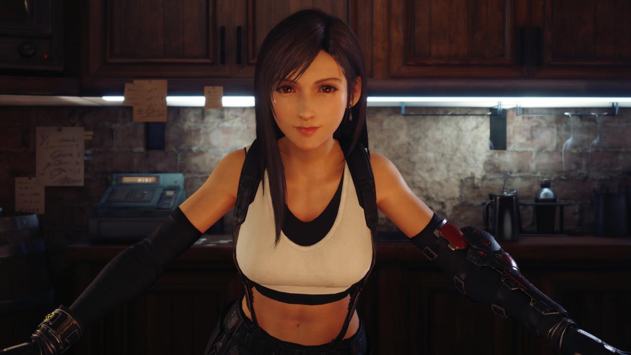  Tifa stand behind the bar at 7th Heaven. 