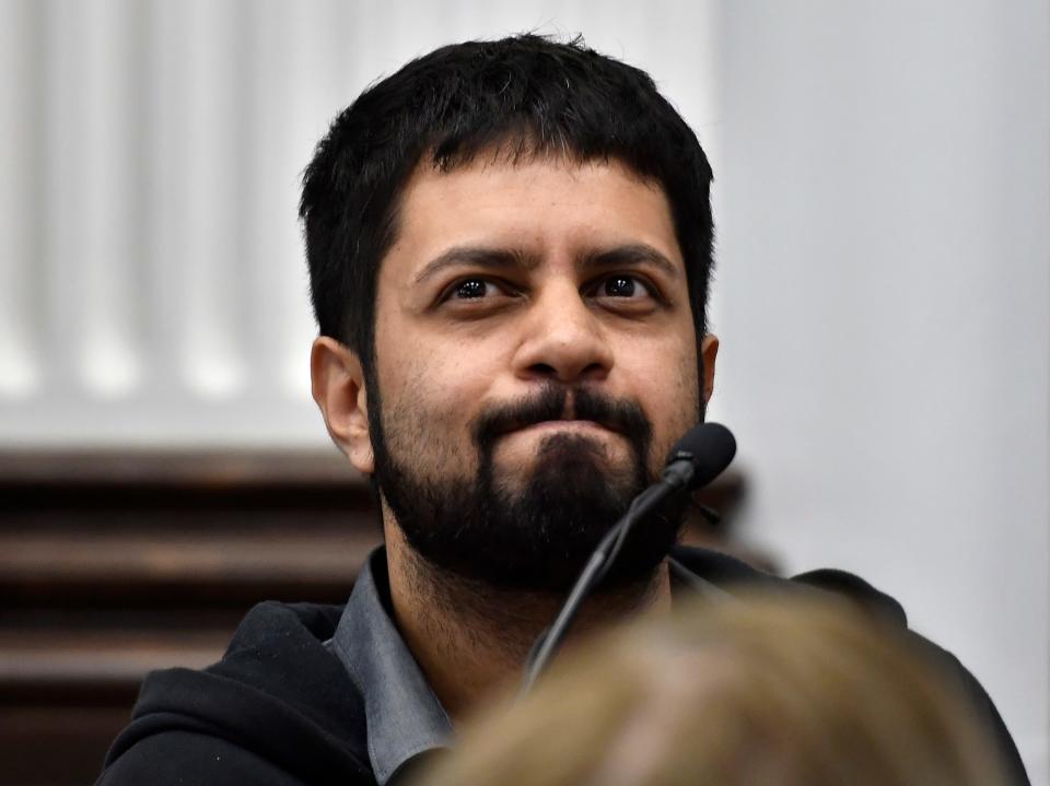 Anmol Khindri, whose family owns Car Source, testifies during Kyle Rittenhouse's trial at the Kenosha County Courthouse on November 5, 2021 in Kenosha, Wisconsin.