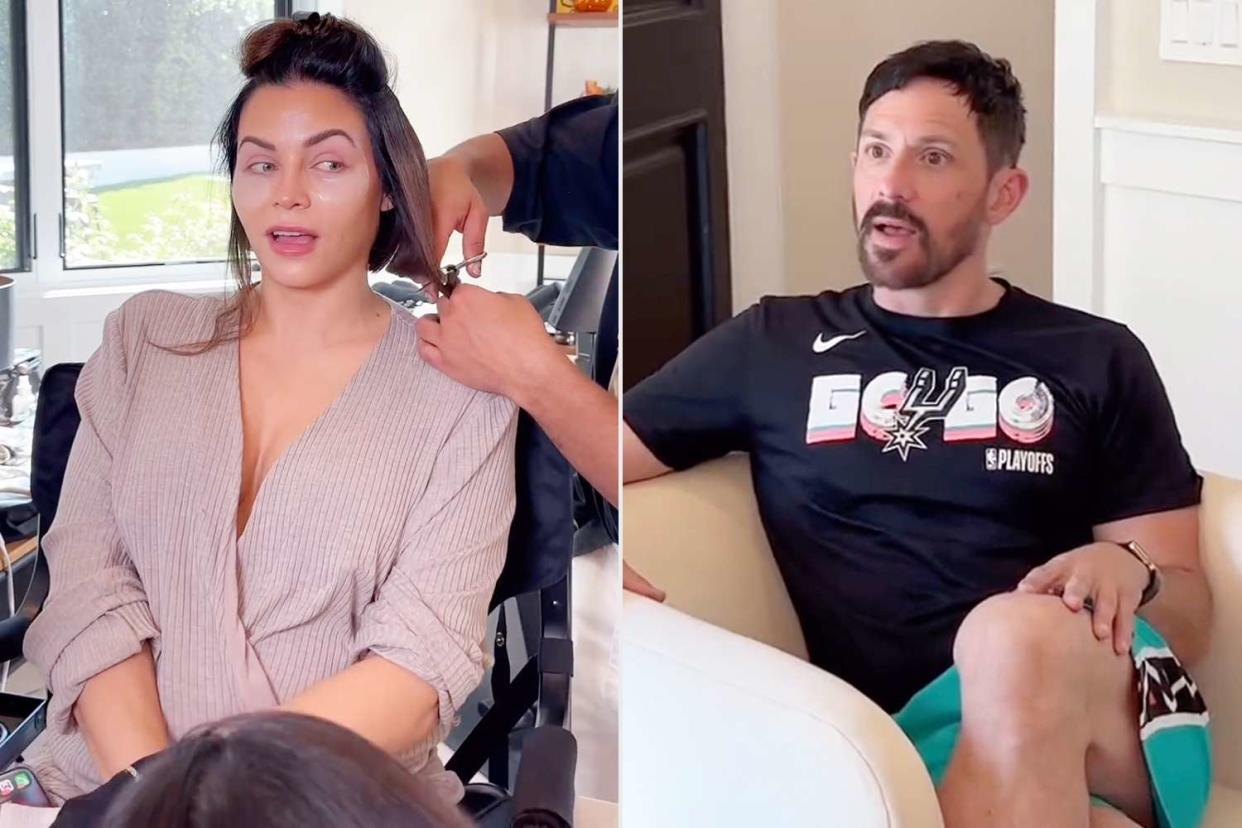 <p>Jenna Dewan/Instagram</p> Jenna Dewan pranks her fiancé Steve Kazee with a fake haircut.