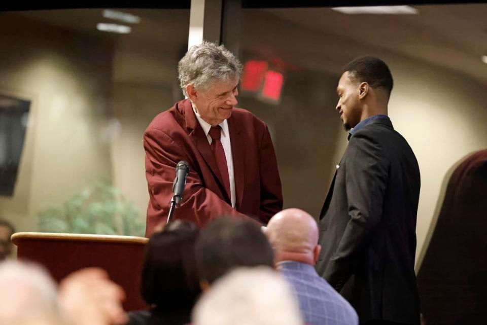 During an event the day before the hall of fame induction, Laroche had a chance to catch up with Nixon, the longtime play-by-play commentator for the Aggies. 