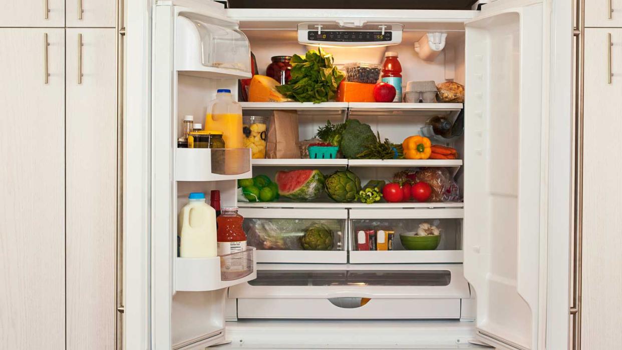 View of inside of refrigerator