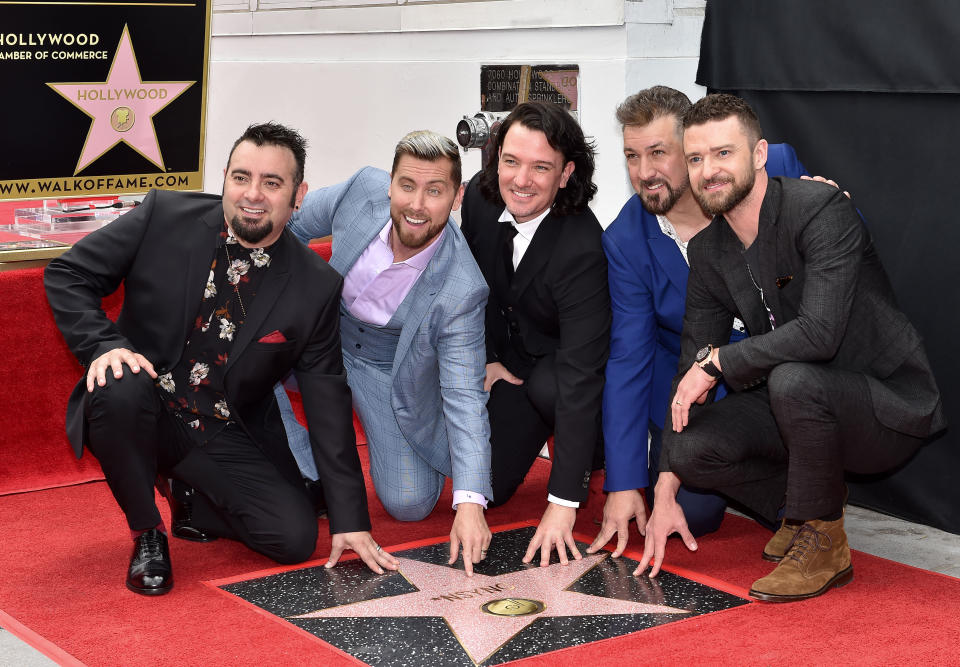 NSYNC were awarded with a star on the Hollywood Walk of Fame on April 30, 2018, where all five members showed up for the ceremony. (Photo by Axelle/Bauer-Griffin/FilmMagic)