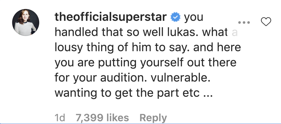 Molly Shannon defended Lukas Gage after a director slammed the actor for being "poor." (Screenshot: Instagram/The Official Superstar)