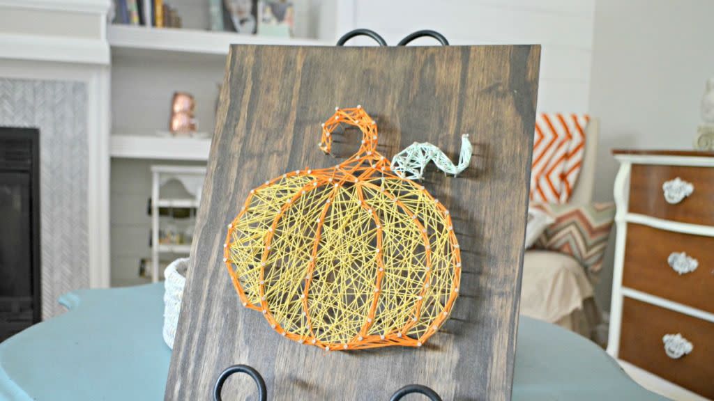 diy string pumpkin