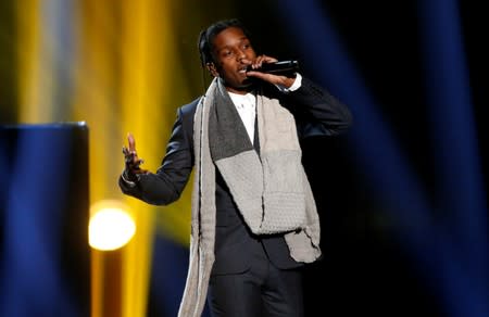 FILE PHOTO: A$AP Rocky performs "I'm Not the Only One" with Sam Smith during the 42nd American Music Awards in Los Angeles