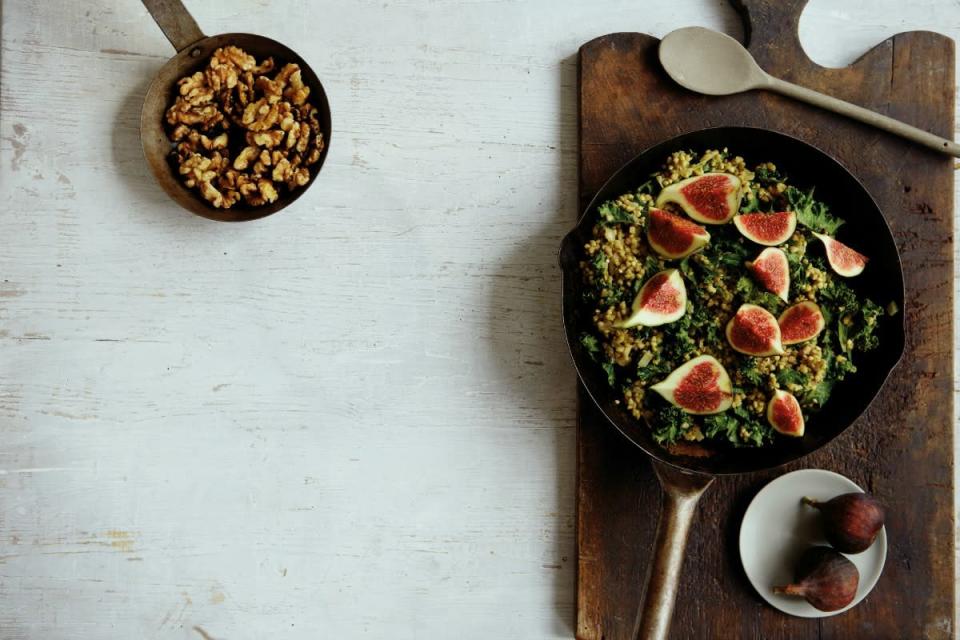 Kale, Fig, and Walnut Risotto