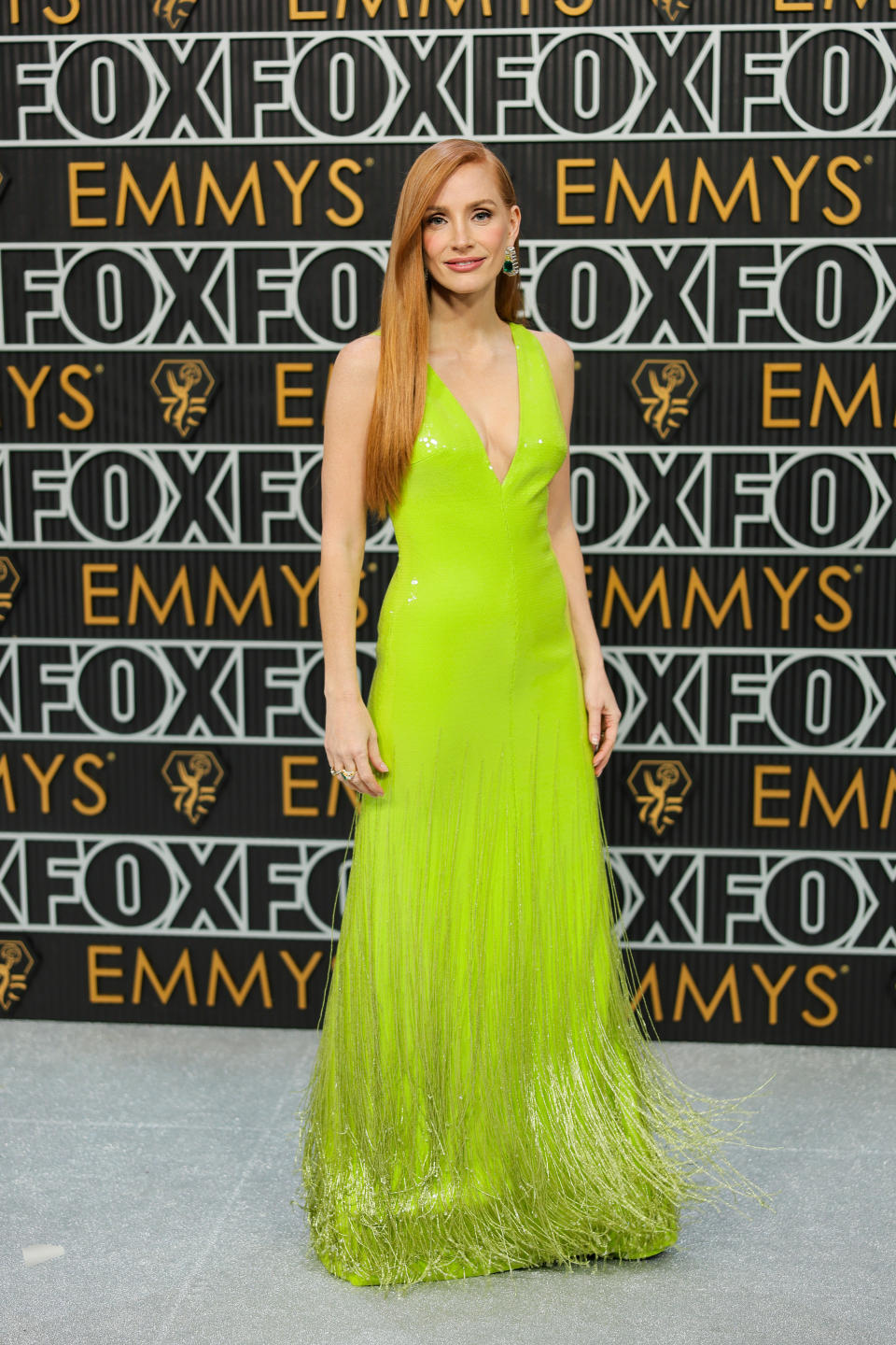 Jessica Chastain at the 2024 Emmy Awards.  (Image from Getty Images)