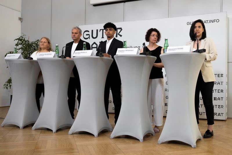 Organisation "Guter Rat" tasked with giving away 25 million euros of 31-year-old heiress Marlene Engelhorn's fortune, holds a press conference in Vienna